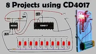 CD4017 IC Projects | LED Chaser Circuit Diagram