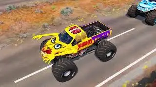 Monster Truck with EYES and ARMS! So Funny!