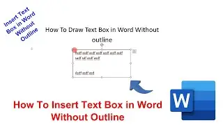 How To Insert Text Box in Word Without Outline