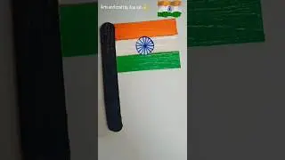How to make tricolour flag with ice cream stick/Indian flag 🇮🇳#diy #short #video #youtubeshorts#bts