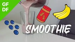 BANANA, BLUEBERRY, PEANUT BUTTER SMOOTHIE (with Collagen) Gluten Free and Dairy Free