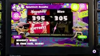 Splatoon North America Splat Fest #9 Results Naughty vs Nice