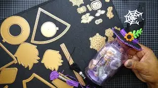 Spellbinders 3D Felt Decor by Sandi MacIver Collection Review Tutorial! Cute Witchy Candy Jar!