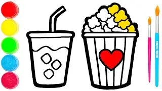 How To Draw Popcorn and Soda | Step By Step Tutorial