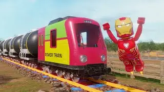 🛑 Iron Man vs Breck Fail TRAIN - Train Rescue - Lego city movie - Train for kids