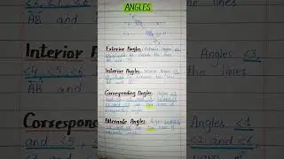 Angles, Exterior, Interior, Corresponding, Alternate