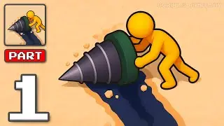 Digger Hunter - Gameplay Walkthrough Part 1 - Upgrade Gear Mine Faster (iOS, Android)