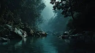 LIVE &bull; Wide Calm River at Night ASMR Deep Flowing Water for Sleep, Meditation & Relaxation