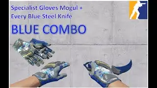 Specialist Gloves Mogul + All Blue Steel Knife | BLUE COMBO | CS2 Showcase