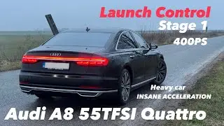 Audi A8 55 TFSI Stage 1 Launch Control - Insane acceleration 0-200
