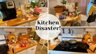 Kitchen Disaster! Cleaning the kitchen! It's a total mess!