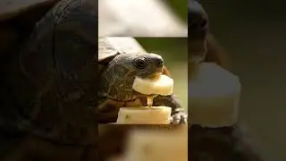 ASMR Mukbang Eating Banana Turtle Tortoise