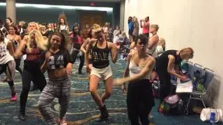 Jade Chynoweth, Logan Hassel, and Julie Anne Tamilia in Miguel Zarate's class