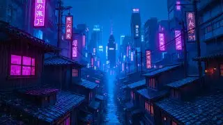 Late Night Rain in Neon City ☔ Cyberpunk Ambience | Lofi Beats & Deep Focus