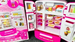3 Minutes Satisfying with Unboxing Pink Fridge Set | ASMR