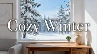 Cozy Winter Vibes | Snow Falling Outside + Mellow Jazz Piano | Relax, Study or Unwind