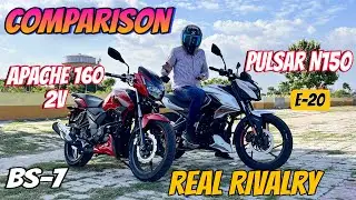 Bajaj Pulsar N150 Vs Tvs Apache Rtr 160 2v Full Detailed Comparison || Price Mileage | Which One 🤔