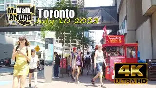 Toronto walking tour on a sunny July 10 2023: Union market, waterfront, and more! 4k video