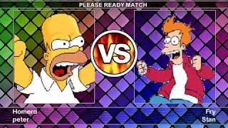 Homer simpson and Peter Griffin vs. Philip J. Fry and Stan Smith