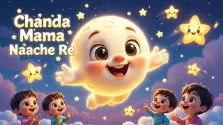 Chanda Mama Naache Re 🌙 | Cute Kids Nursery Rhyme | Viral AI Cartoon Song | Baby Songs Hindi