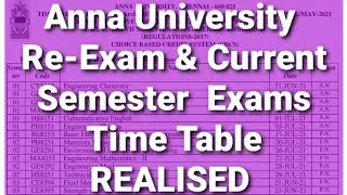 Anna University Happy News RE-EXAM and CURRENT SEMESTER EXAMS Time Table Realised👍ALL THE BEST👨&zwj;🎓👩&zwj;🎓