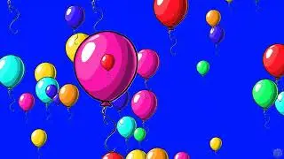 Multicolor Balloons Floating on Cool Blue Background | Motion Graphic