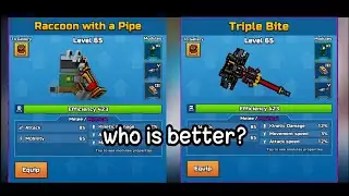 raccoon with a pipe vs triple bite who is better/pixel gun 3d