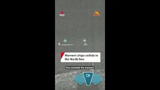 Moment ships collide in the North Sea