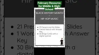 TPT Black History Month Hip Hop Music Activities for Middle and High School  #education #february