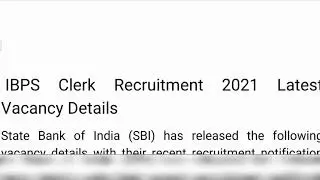 IBPS Clerk Recruitment 2021 || 5830 CRP  Clerks XI Vacancies ||