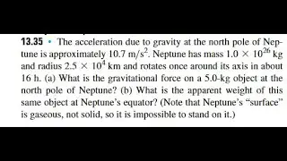 The acceleration due to gravity at the north pole of Neptune is approximately 10.7 Neptune has mass