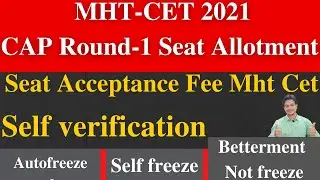 After cap round|mhtcet|Cap round 1 allotment list 2021|Engineering Admission|Seat Allotment |Cap one