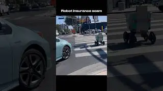 ROBOT SCAM: Food Delivery Robot Attempts To Get Hit By Car #robotics #automation #ai #deliveryrobot