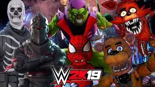 FORTNITE vs MARVEL vs FNAF | WWE 2K19 Gameplay