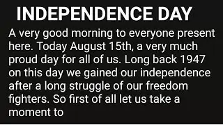 Independence Day Speech 2022 | Independence Day Speech in English | Short speech on Independence Day