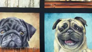 animal panel fabric with pug puppy dogs by Robert Kaufman - modes4u -