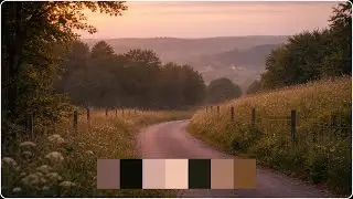 Quiet Hillside Road at Dusk &mdash; Cinematic Color Palette | Color Vibe Archive