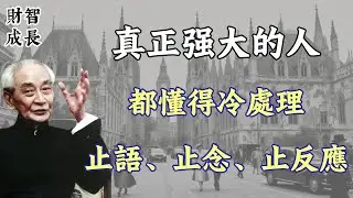 真正强大的人，都懂得“冷处理”止语、止念、止反应！