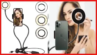 TALK WORKS Selfie Ring Light with Cell Phone Holder - Flexible Table-Top Lamp Clip USB LED iPhone