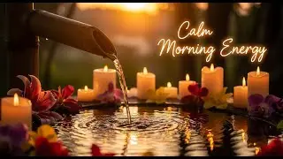 Calming Zen Rain Flow Bamboo Fountain and Candle Glow for Relaxation Meditation Sleep Serenity