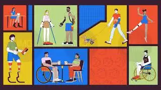 Inclusive lifestyle and accessibility animated bento grid layout