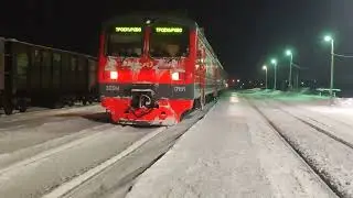 Прибытие ЭД9М 0181 на 2 путь станции Михайлов. 01.02.2026. Сообщение Узуново-Павелец. 