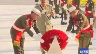 Raheel Sharif arrival at Yadgar-i-Shuhada.