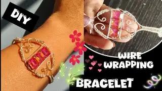 How to make an Easy but gorgeous wire-wrapped bracelet #diy #wirewrapping #tutorial#video 