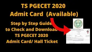 TS PGECET 2020 Hall Ticket (Available) - How to Download TS PGECET 2020 Admit Card Online PG Courses