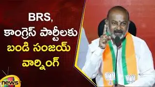 Bandi Sanjay Serious Warning To Congress & BRS In Press Meet | Telangana Politics | Mango News