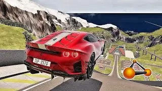 Which Ferrari Can Fly the Farthest in BeamNG Drive? | Car Jump Arena Test