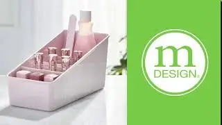 mDesign Plastic Makeup Storage Organizer for Vanity - Divided 4 Sections Provide Plenty of Room