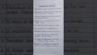 10 lines essay on importance of education#essay #handwriting #essaywriting #importanceofeducation