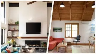 75 All Ceiling Designs Living Space With A Corner Fireplace Design Ideas You'll Love 🔴